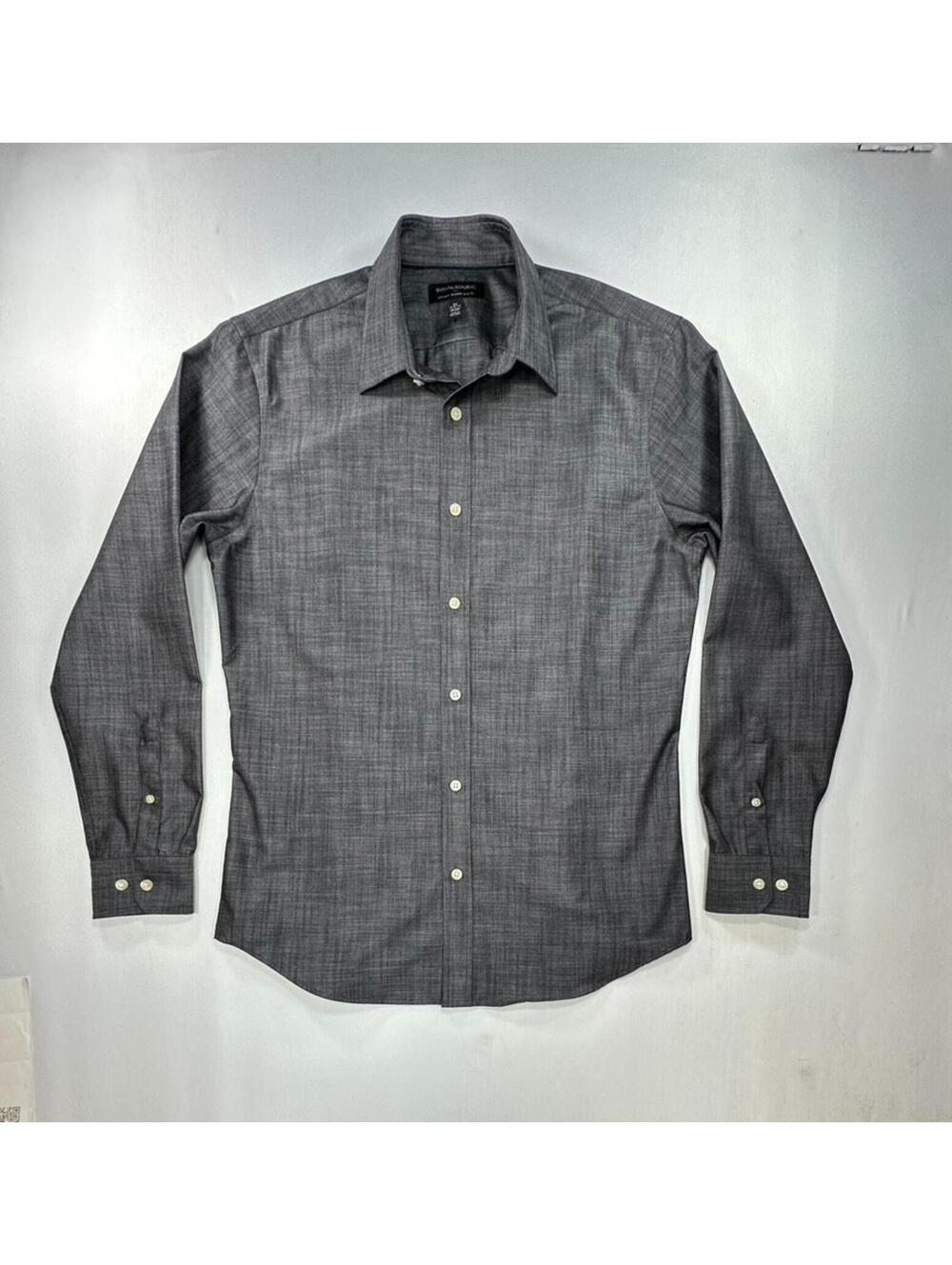 Banana Republic Tailored No Iron Slim Button-Up Gray Mens M
